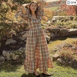 Down Modena dress Maxi Dress in cream Brontë plaid